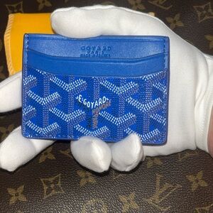 Goyard Blue and White Card Holder